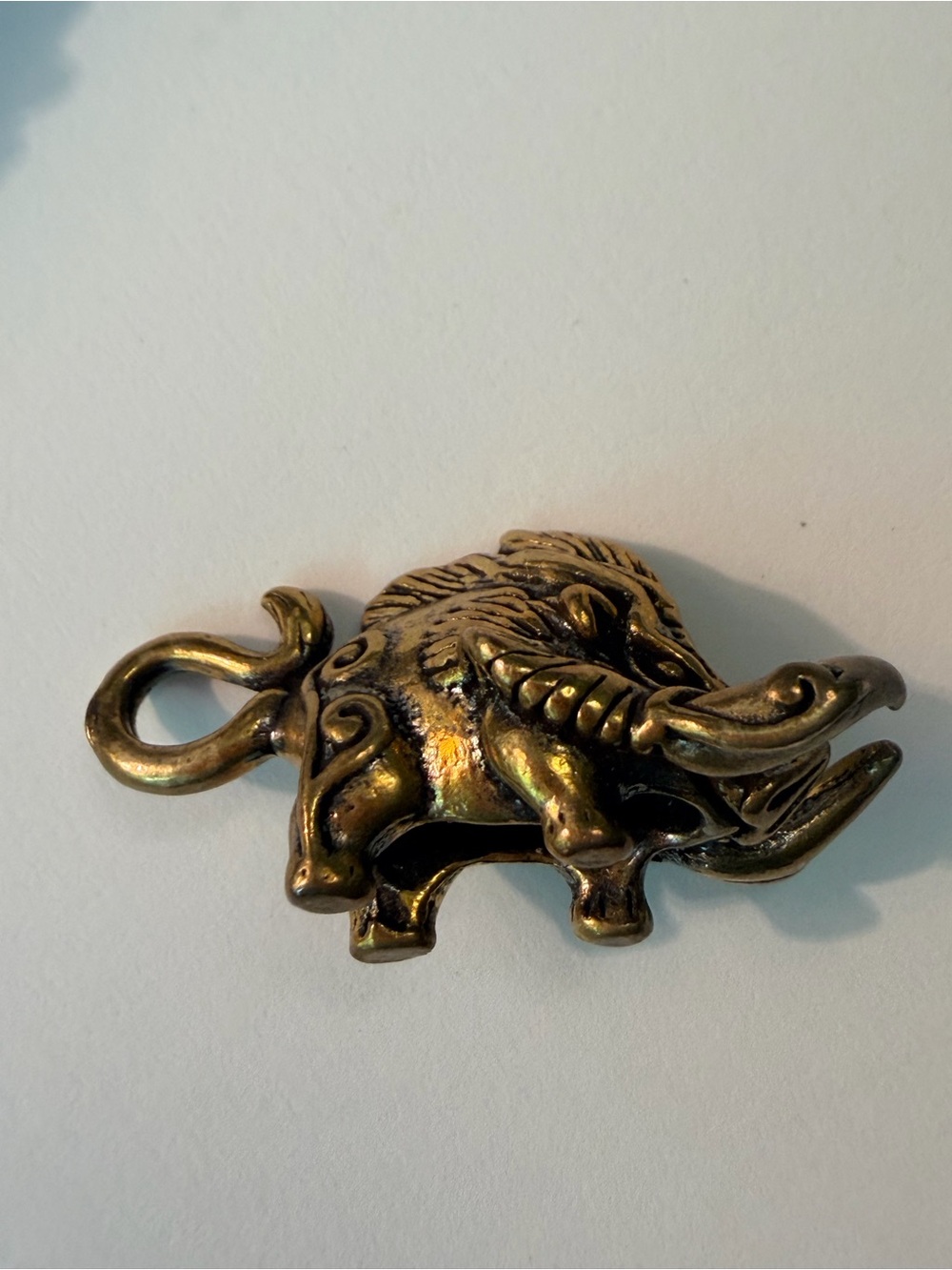 Vintage Brass warthog charm
